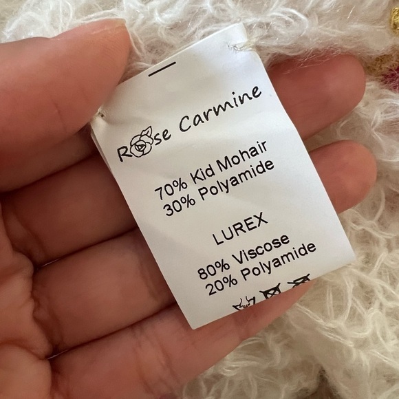 NWT ROSE CARMINE Mohair White Sweater US 4 - Picture 7 of 7